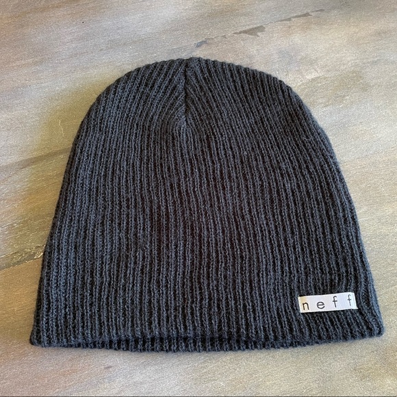 OG Neff Plain Black Beanie One Size - Picture 2 of 6